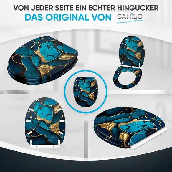 WC-Sitz »Marmor Cobalt«, mit Schnellverschluss Marmor Co, Blau, Oval