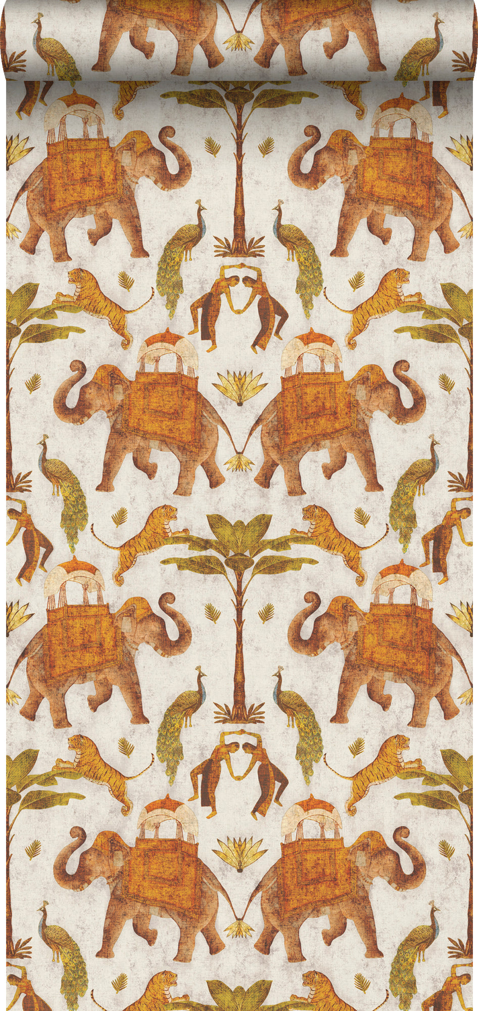Sanders & Sanders behang olifanten terracotta en beige - 53 cm x 10 m - 640495