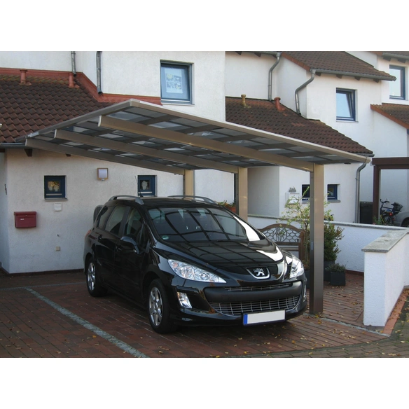 Einzelcarport »Linea«, Typ 110, Außenmaß BxT: 272,6 x 495,4 cm, edelstahlfarben