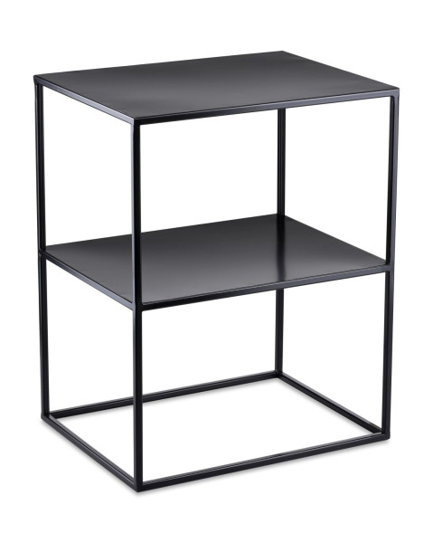 Stolik pomocniczy metalowy z półką LOFT 50 cm