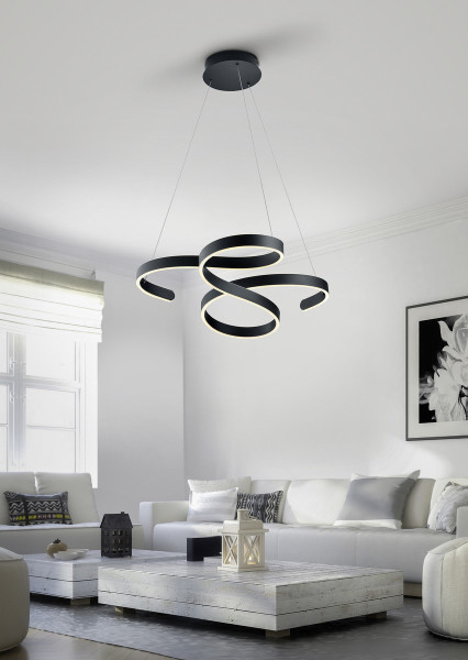 Lampa wisząca FRANCIS czarno-biała LED 1x52W Ciepła biel 6500lm Trio