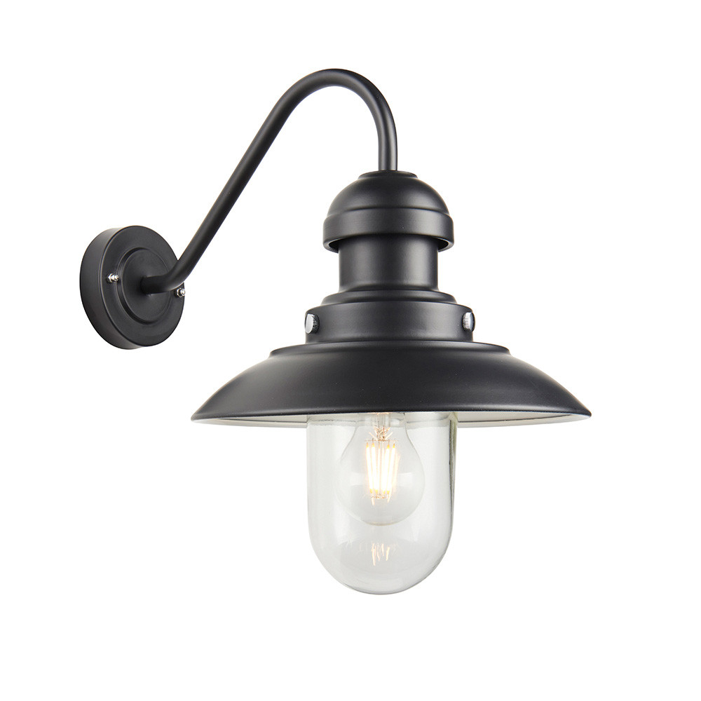 Kinkiet zewnętrzny HEREFORD czarny matowy-przezroczysty 1xE27x10W Endon