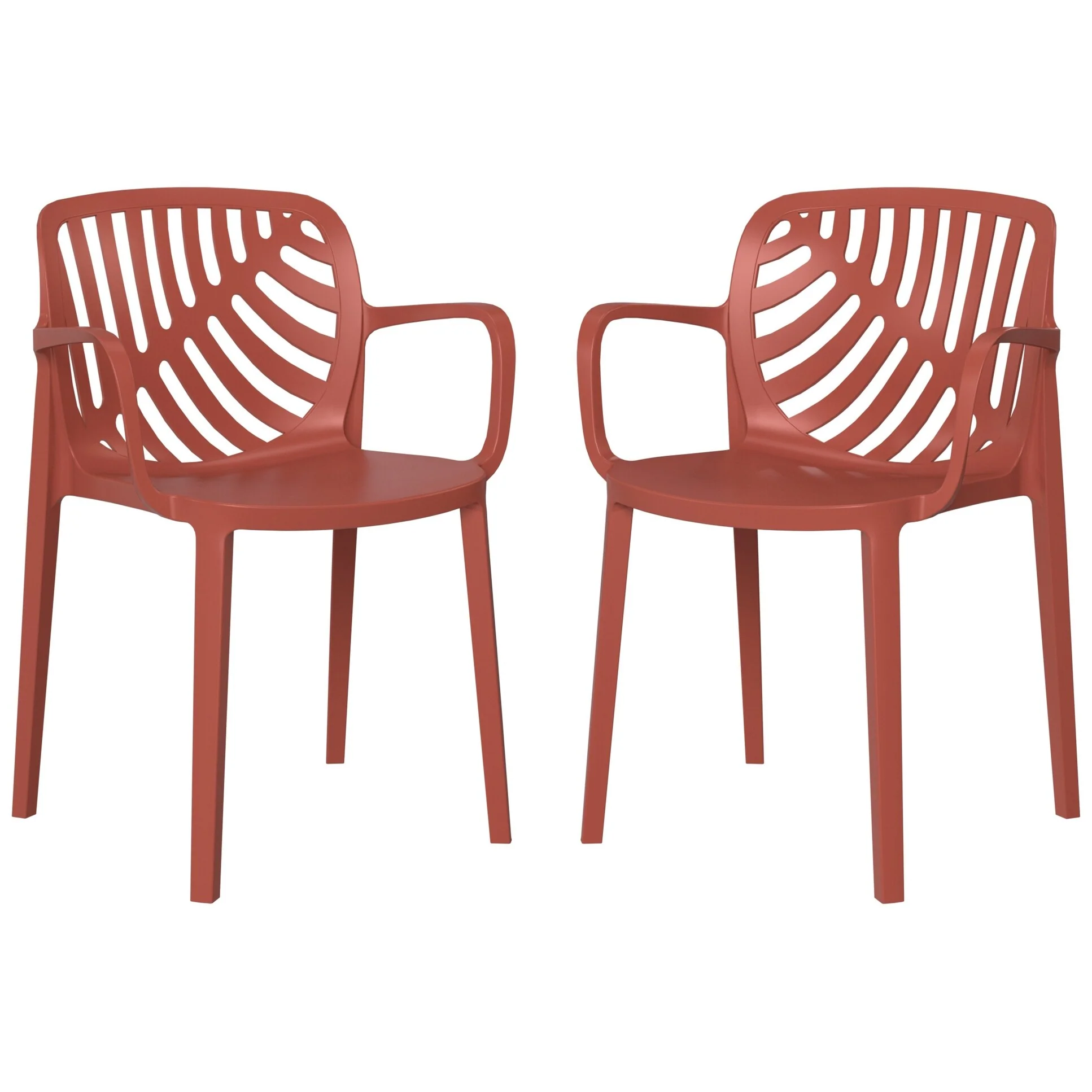 Frond and Form Outdoor Patio Stacking Dining Armchair (Set of 2)