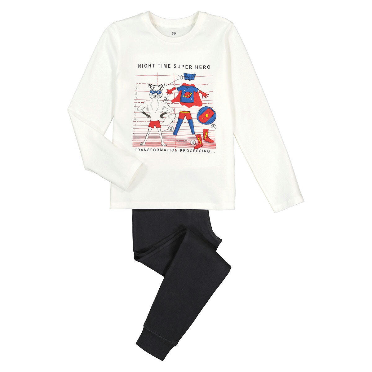 Pyjama en coton imprimé renard super-héros