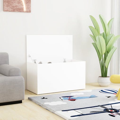 NNEVL Storage Chest White 84x42x46 cm Engineered Wood