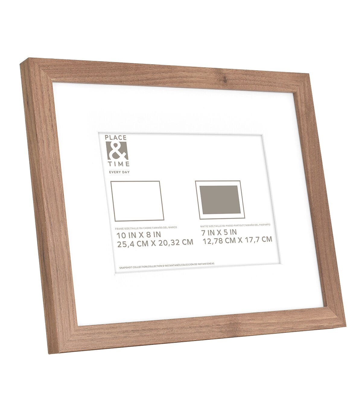 10 x 8 Matted to 7 x 5 Walnut Picture Frames 2pk by Place & Time
