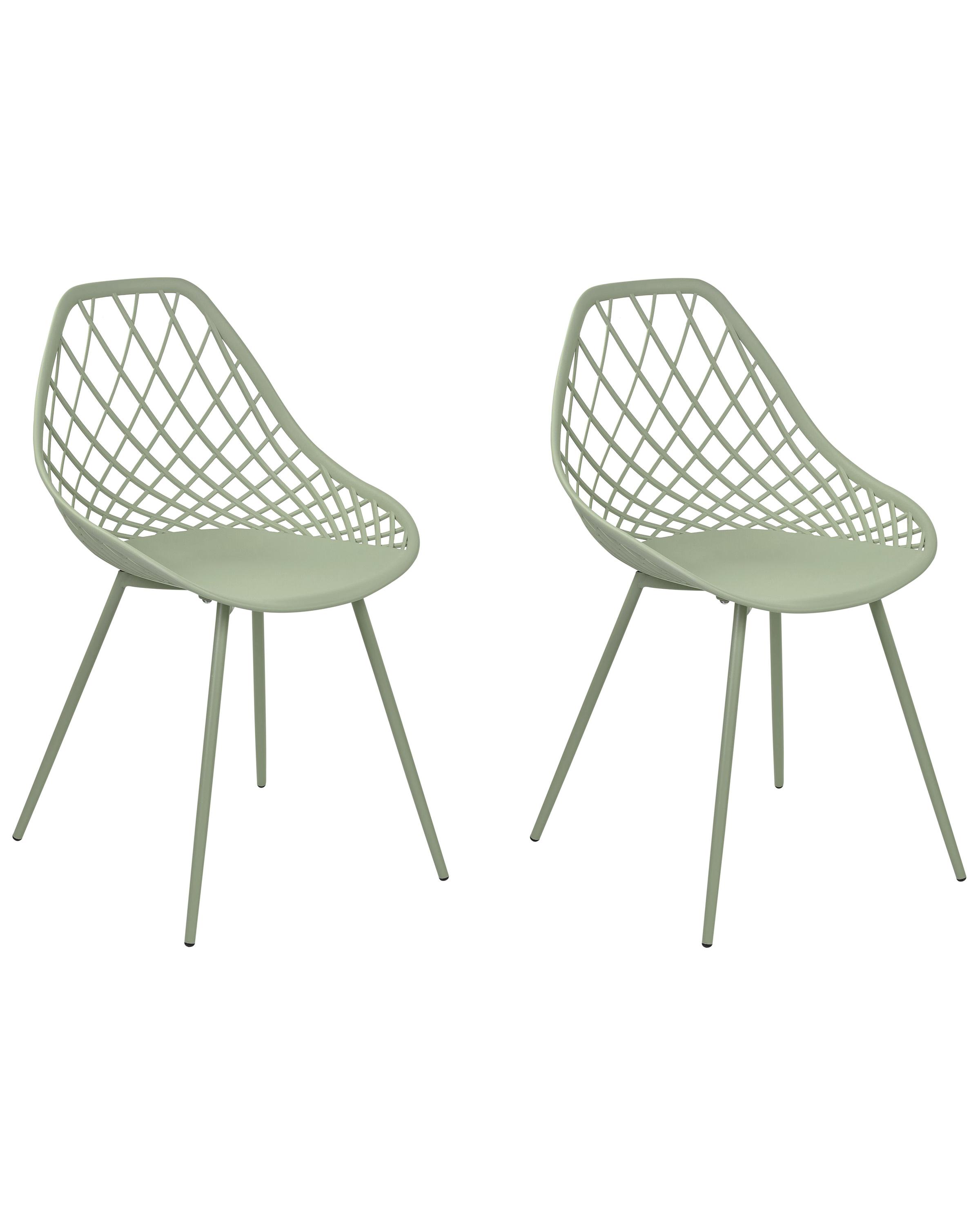 Set of 2 Dining Chairs CANTON II Green