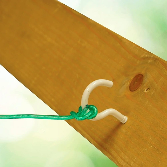 Wäscheleinenhaken, Teilgewinde, Ø: 4,8 mm, Länge: 6,5 cm, weiß, Stahl, 1 Stück