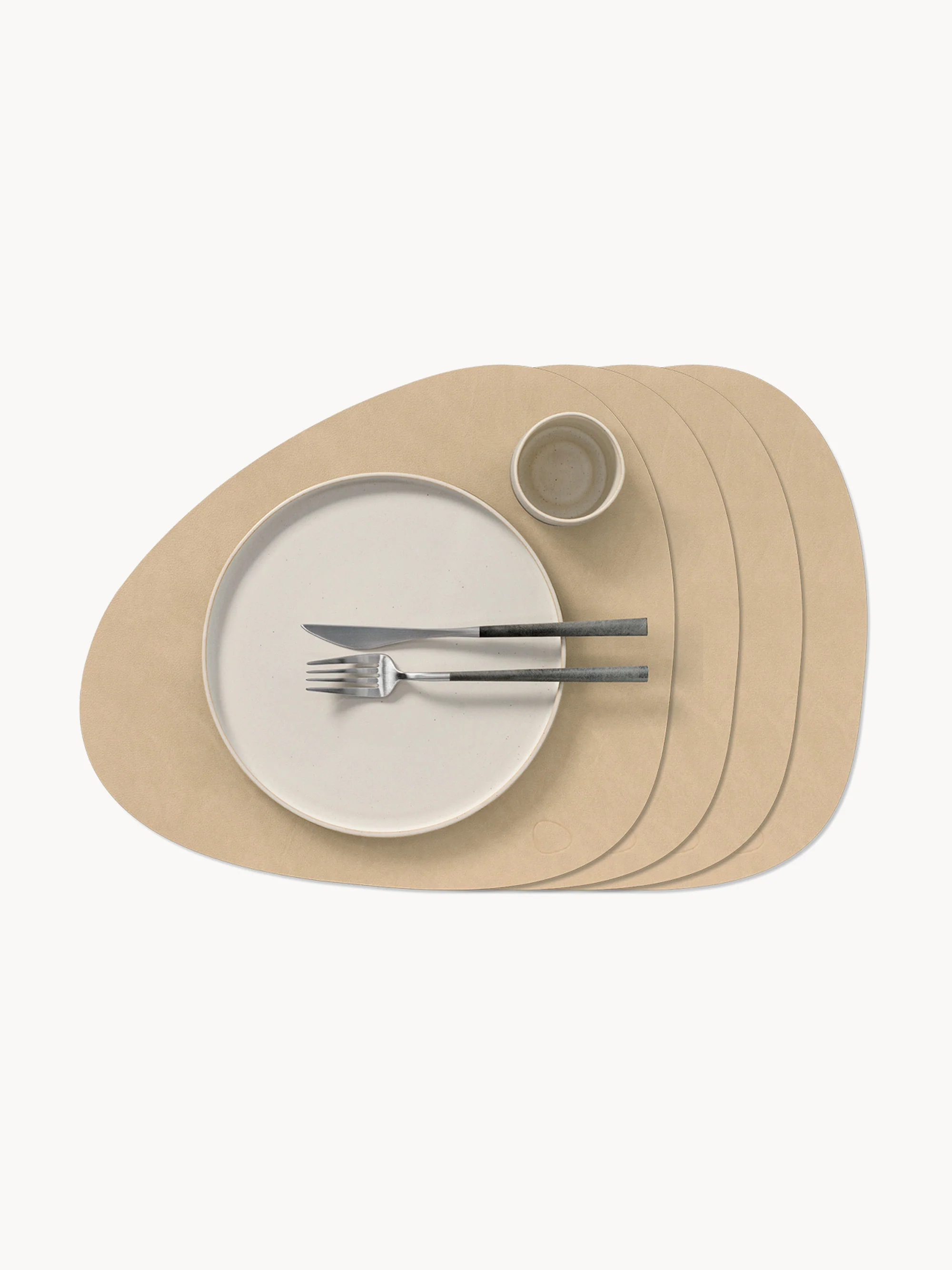 Asymmetrische Leder-Tischsets Curve, 4er-Set