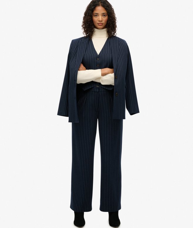 Mid Rise Pinstripe Trousers