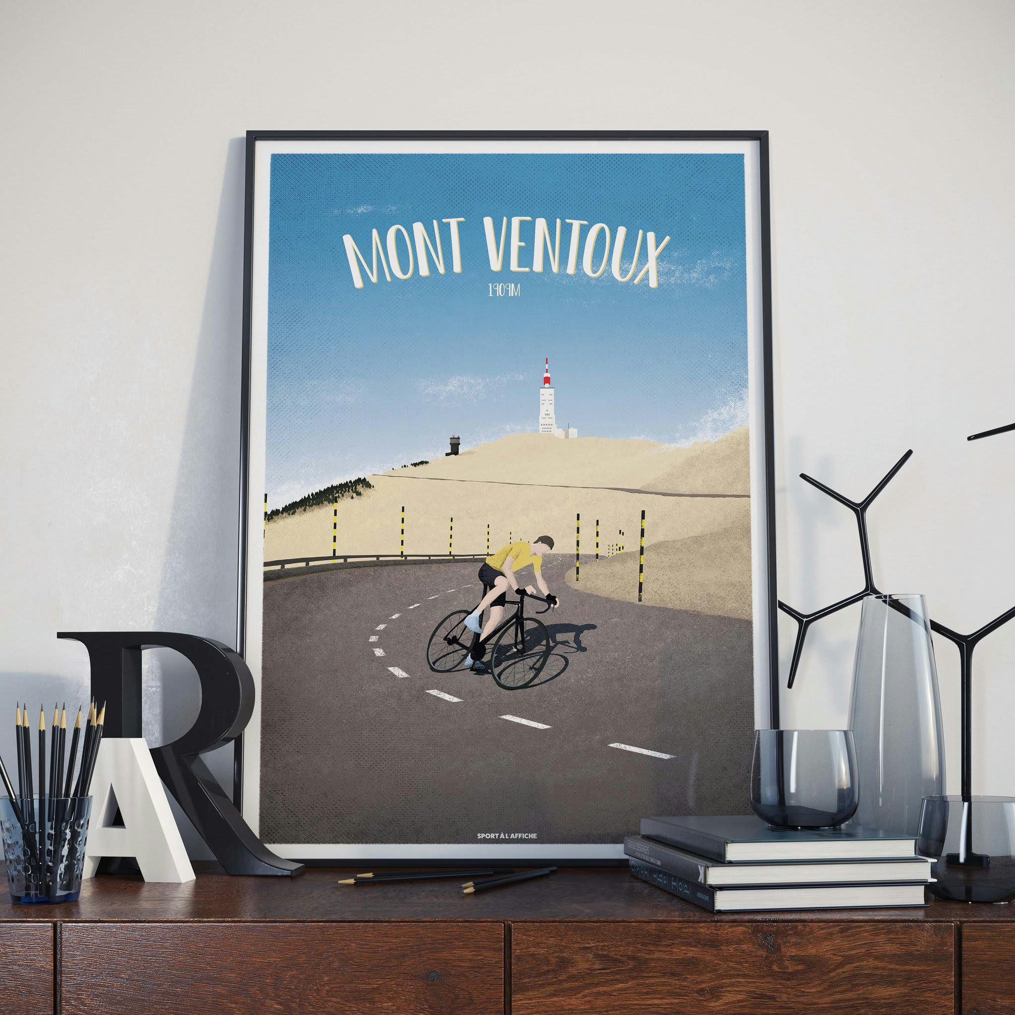 CYCLISME - Affiche Cyclisme - Affiche Mont Ventoux 30 x 40 cm