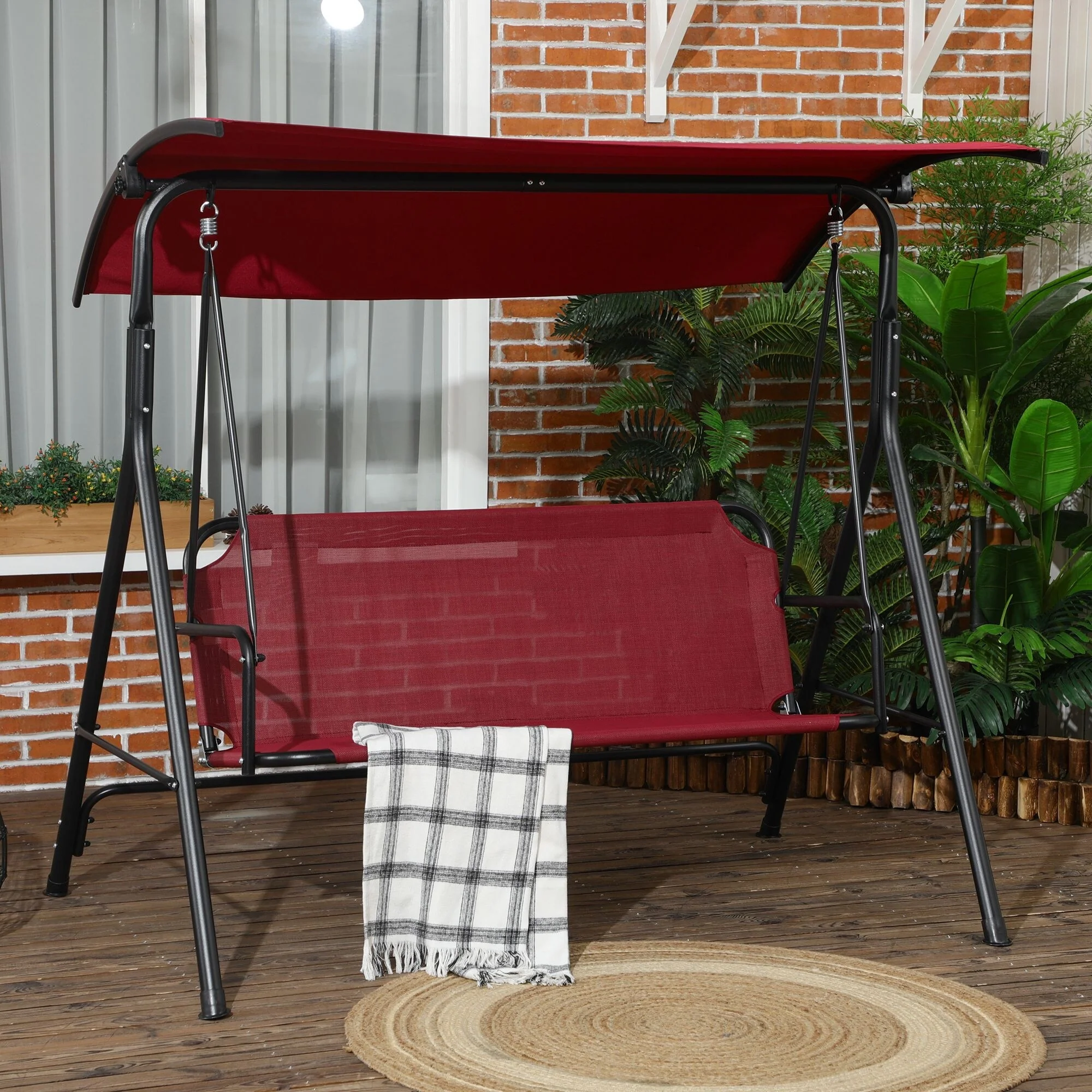 Steel 3-Person Porch Swing with Stand