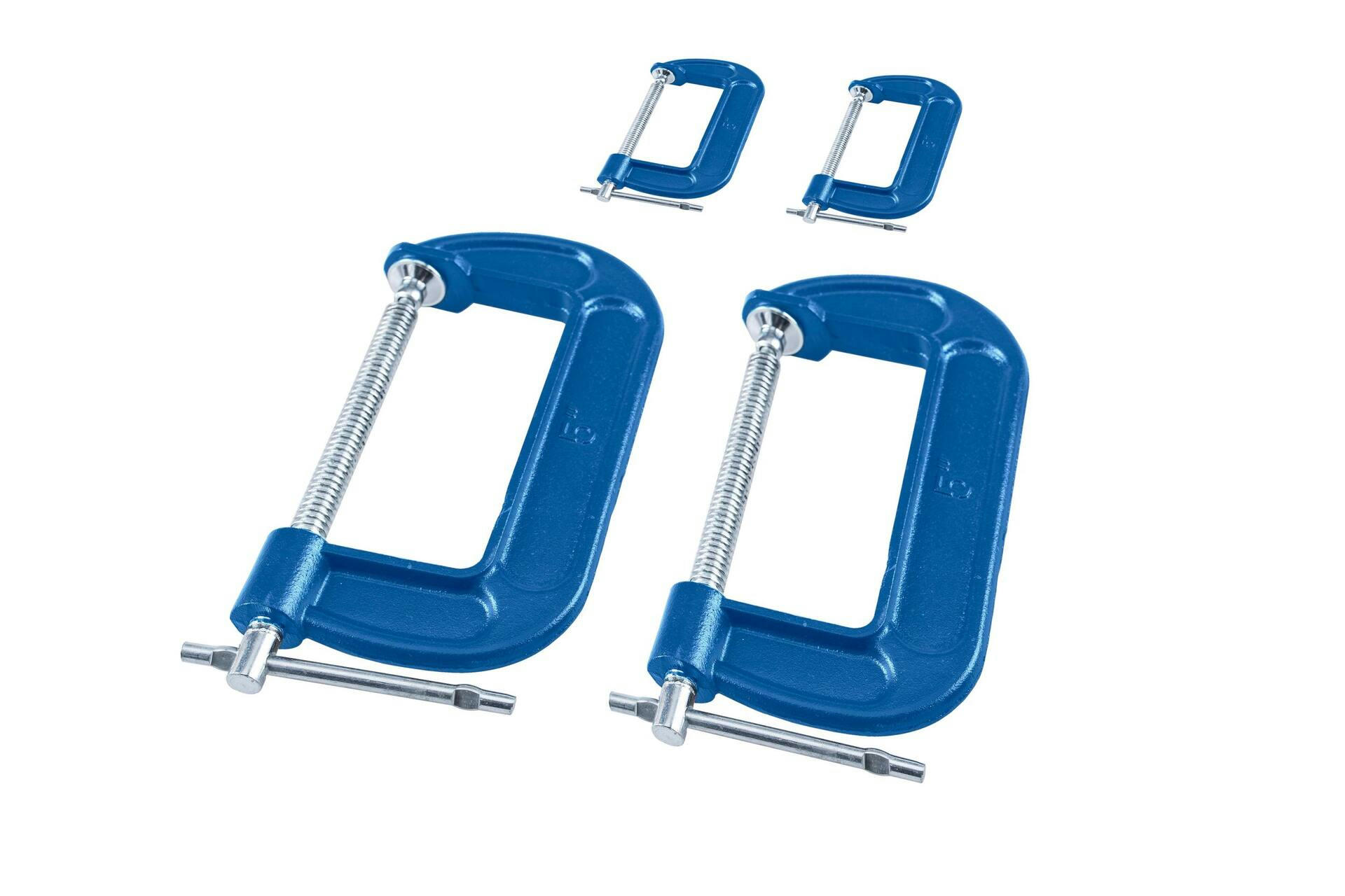 Mastercraft 2-in & 5-in C-Clamp Set, 1-in & 2.5-in Throat depth 4-pk