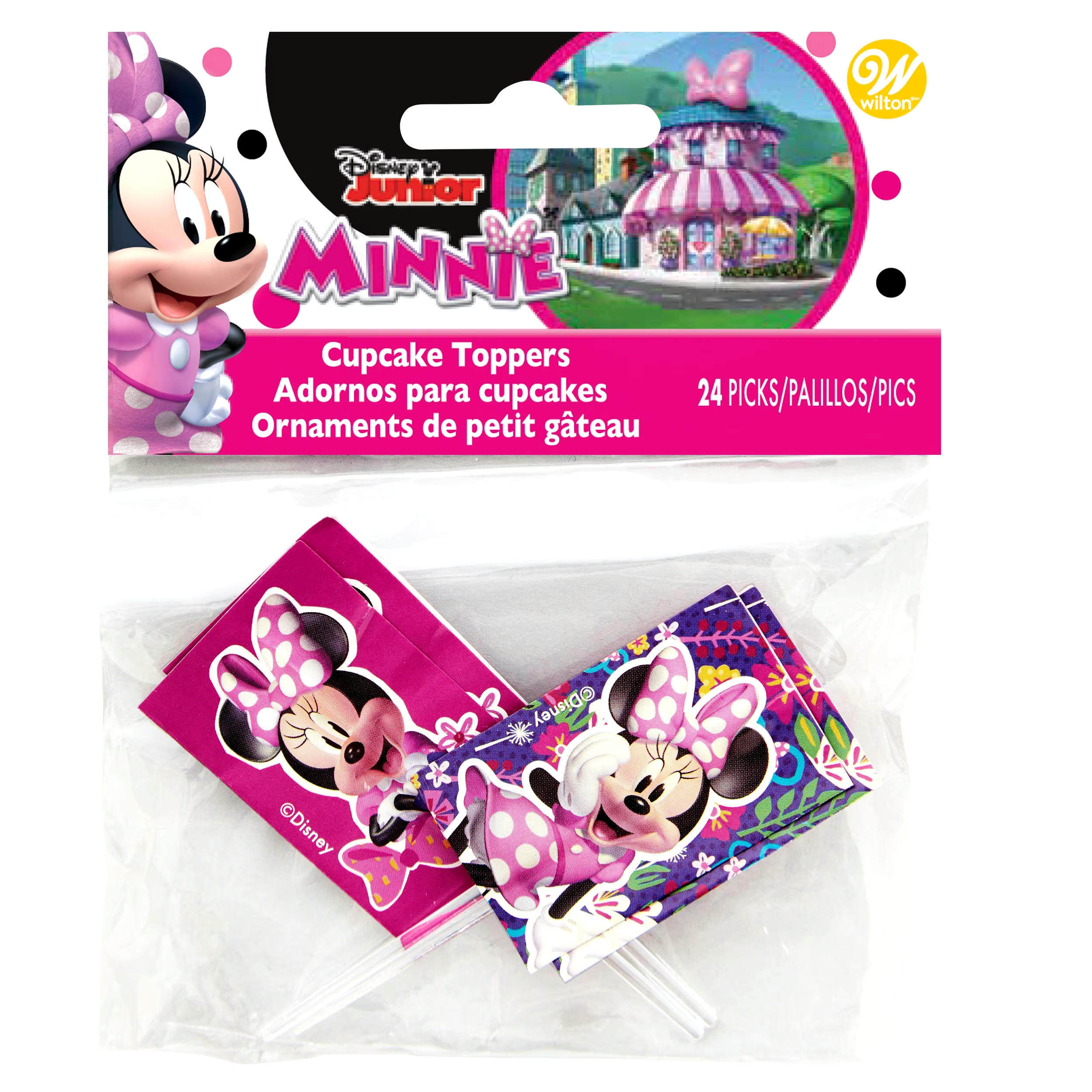 Wilton Minnie Mouse Dessert Picks, 3-in, 24-pk