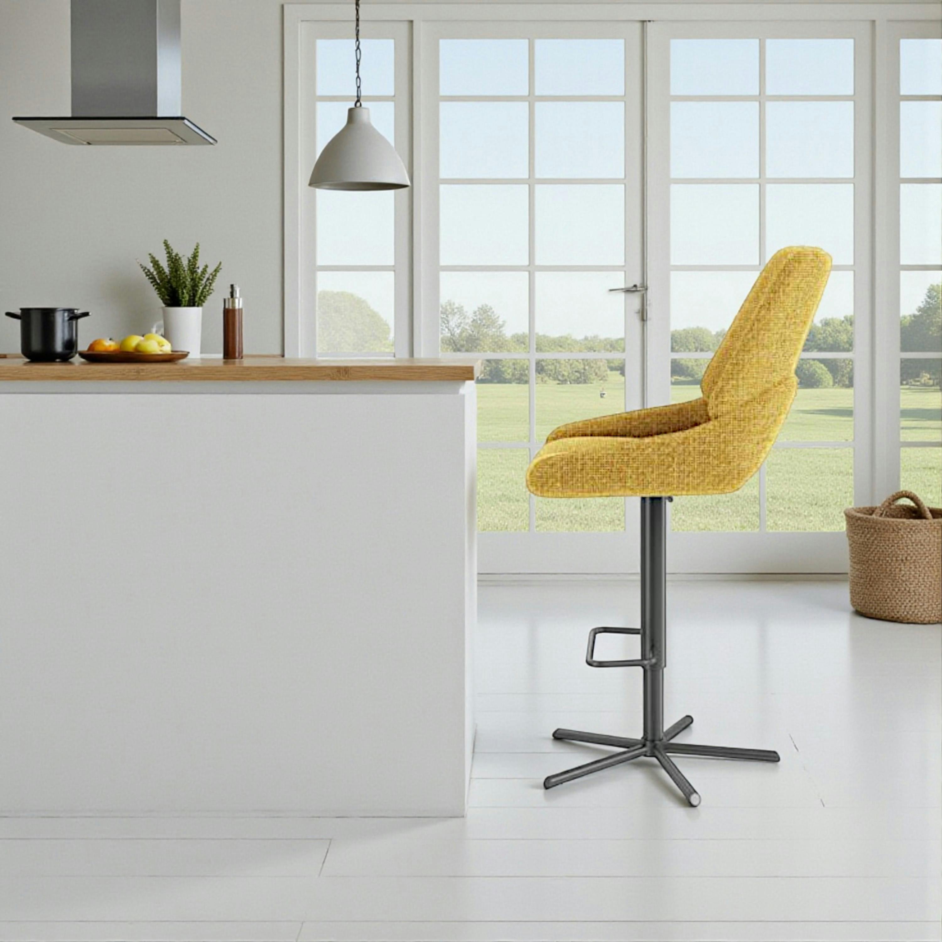 Chaise de bar réglable moutarde assise baquet (lot de 2) LIGURIE
