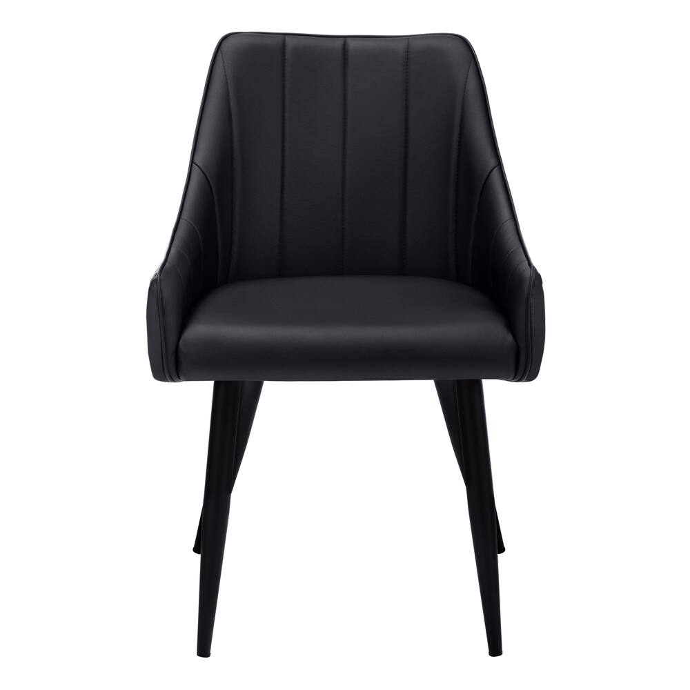 Monarch Tufted Leather Look Dining Chair Set, 2-pc