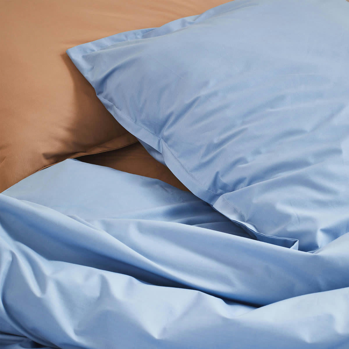 ROYAL LINE - Drap housse en percale de coton bleu 200x200