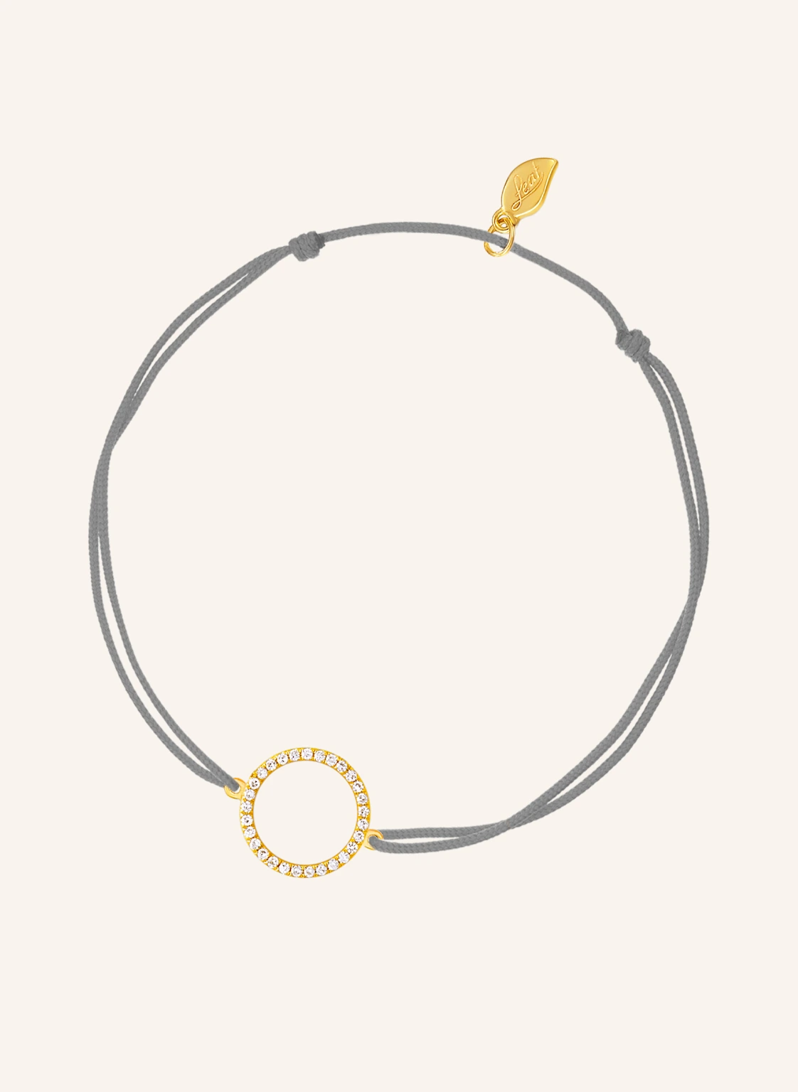 Leaf Freundschaftsarmband CIRCLE aus 18 Karat Gelbgold mit Diamanten