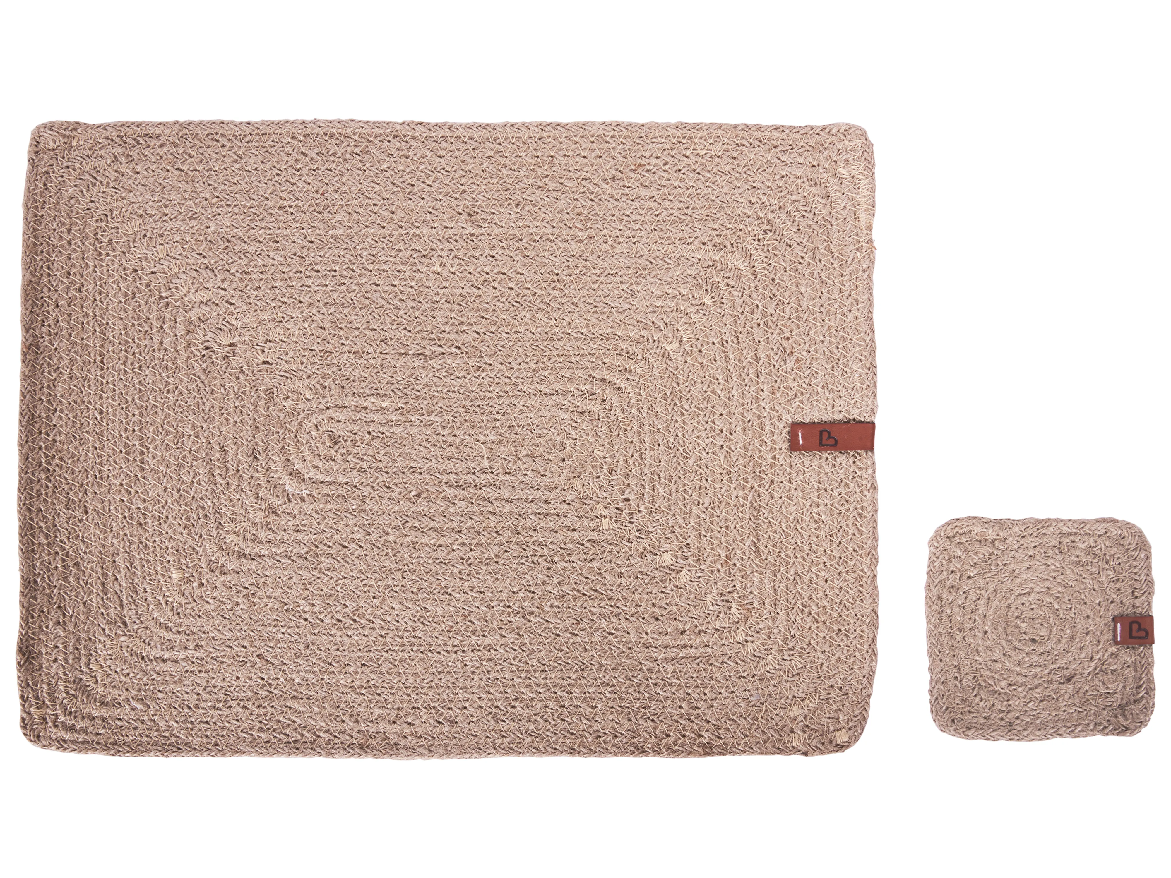 12 Piece Placemats and Coasters Set SALTBUSH Jute Natural