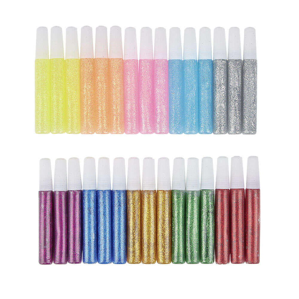 Baril Créatif tubes de colle pailletée colorée 30 pièces