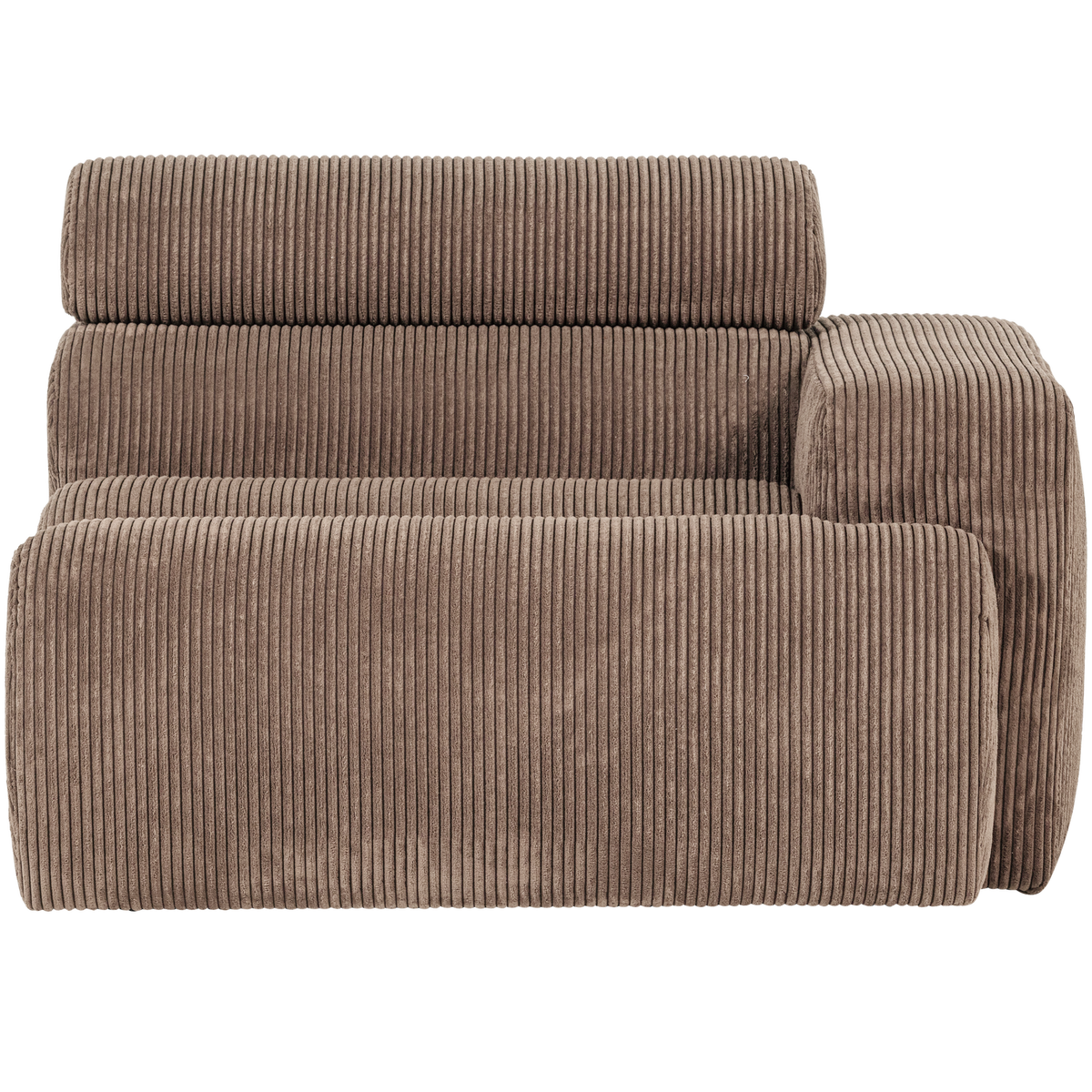 WOOOD 1-zits element bank arm links Novi - Ribstof - Taupe - 86x109x113