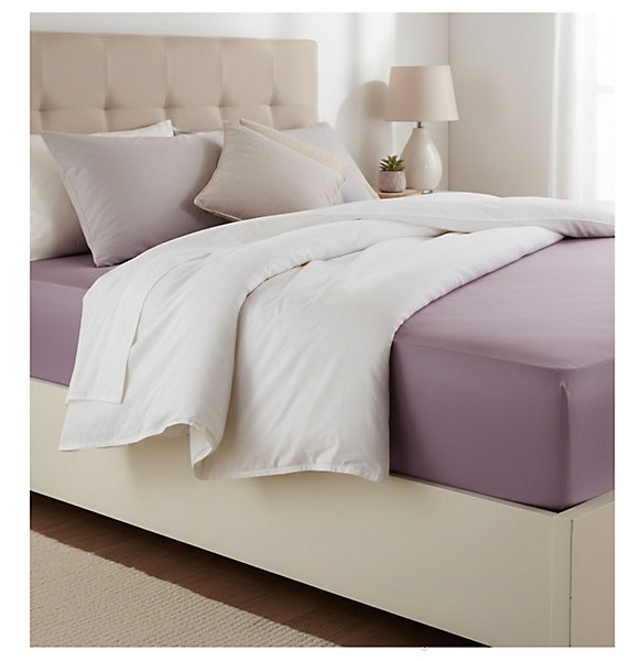 Drap housse en coton 57 fils Lilas