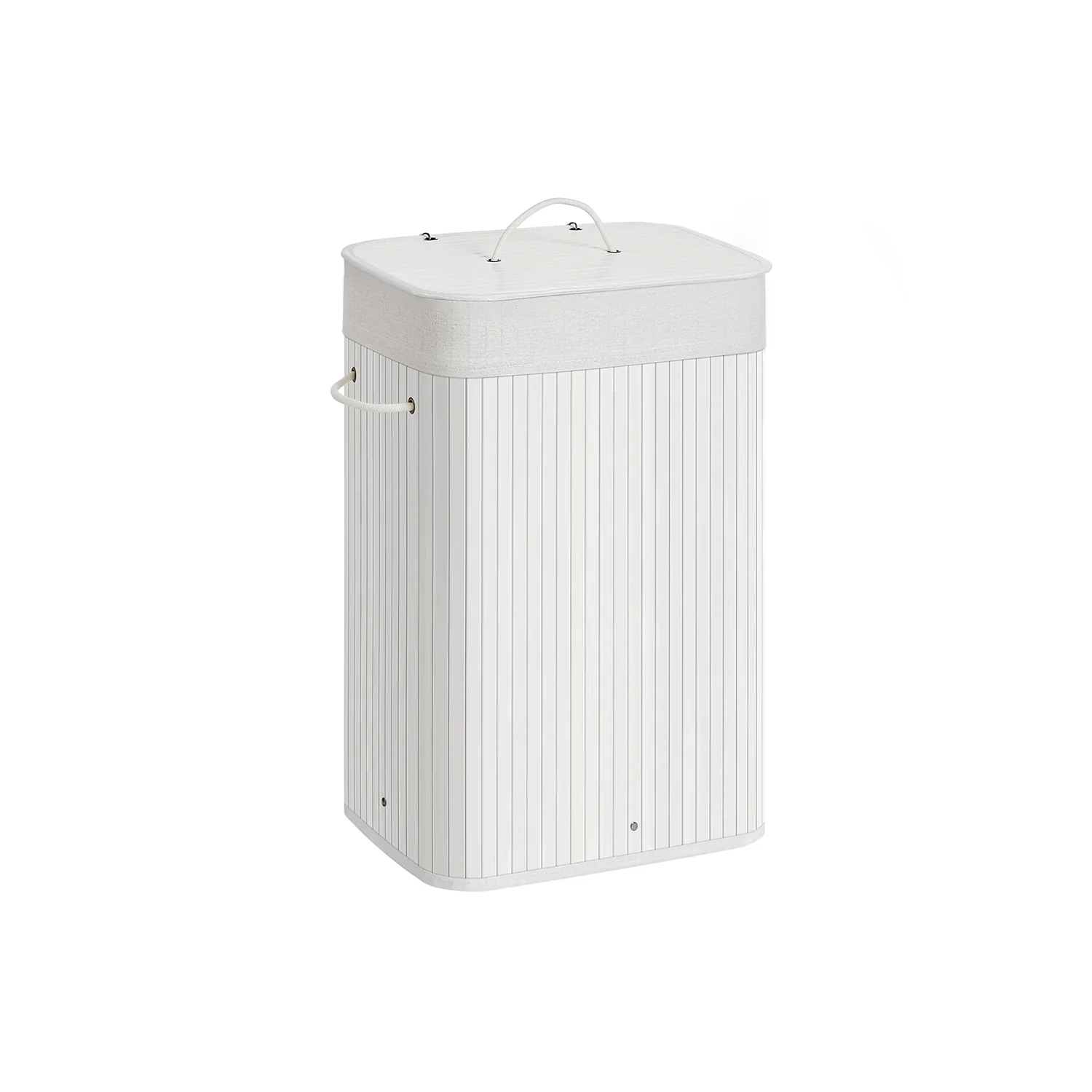 Panier à linge avec couvercle 72L en bambou pliable