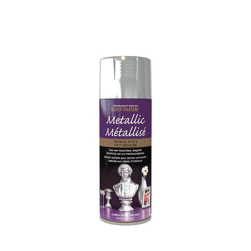 Aérosol effet métallisé chrome 0,4 L RUST-OLEUM