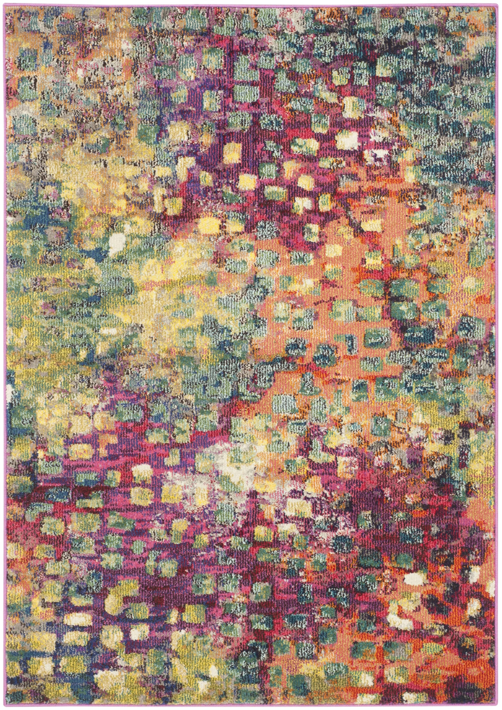 MONACO - Tapis de salon interieur en rose & multi, 122 x 170 cm