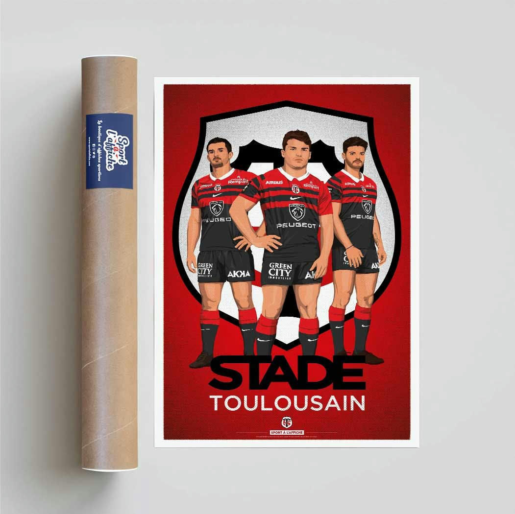 RUGBY - Affiche Rugby - Stade Toulousain - Les Rouge et Noir 30x40 cm