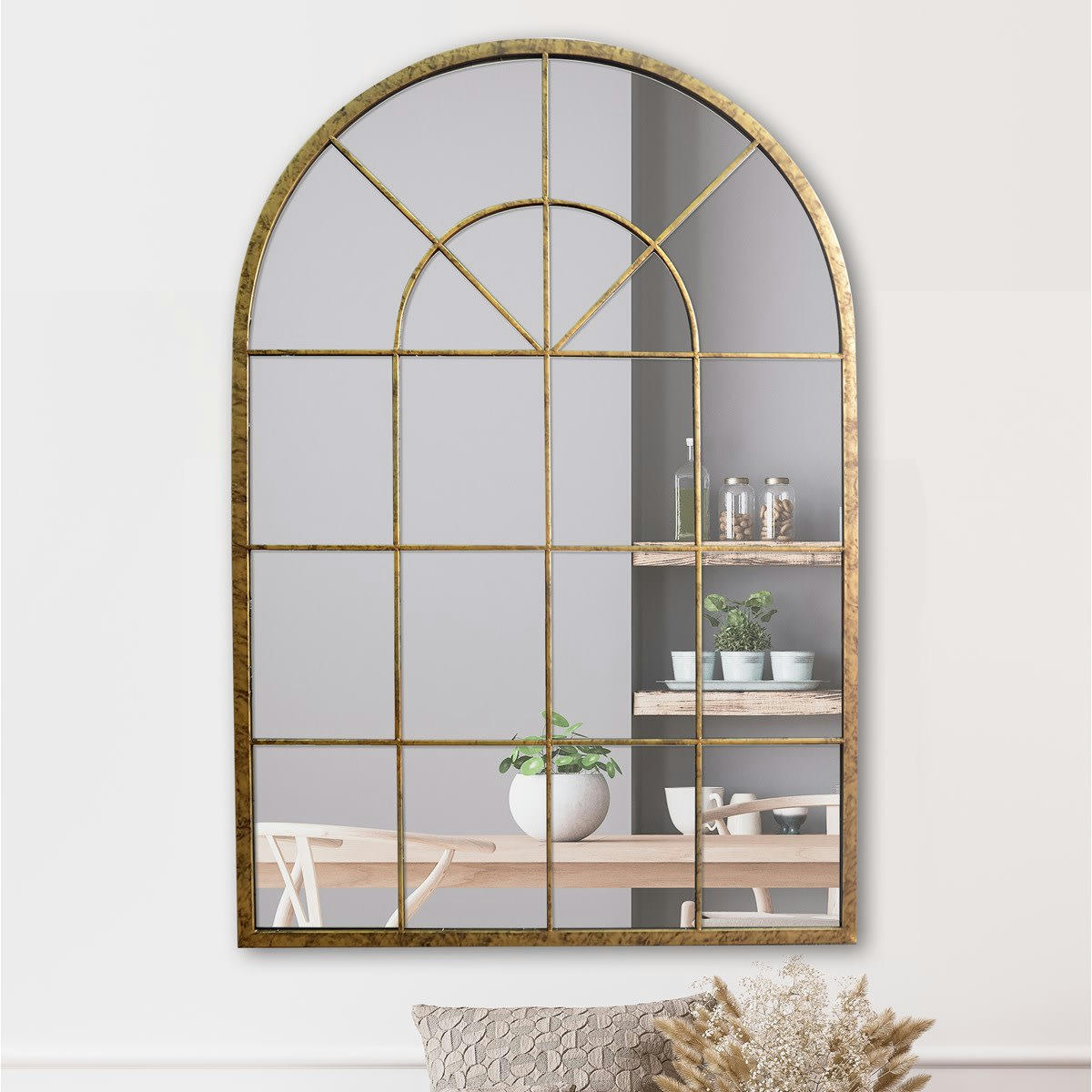 DEMEURE - Miroir fenêtre arquée 93x135cm