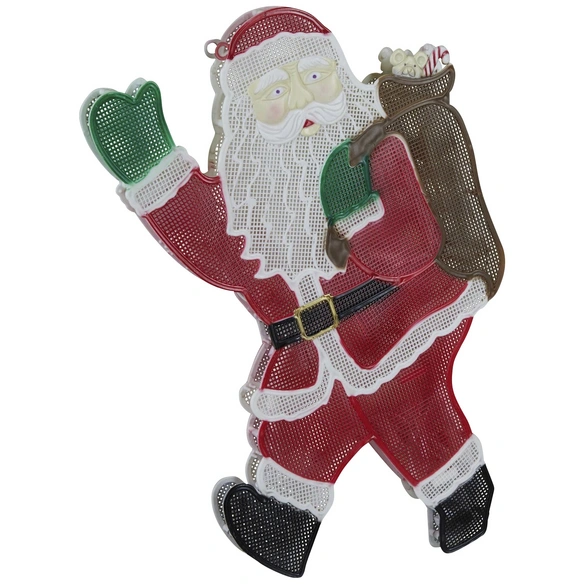 LED-Fensterbild, Weihnachtsmann, Kunststoff, weiß/rot/schwarz/grün