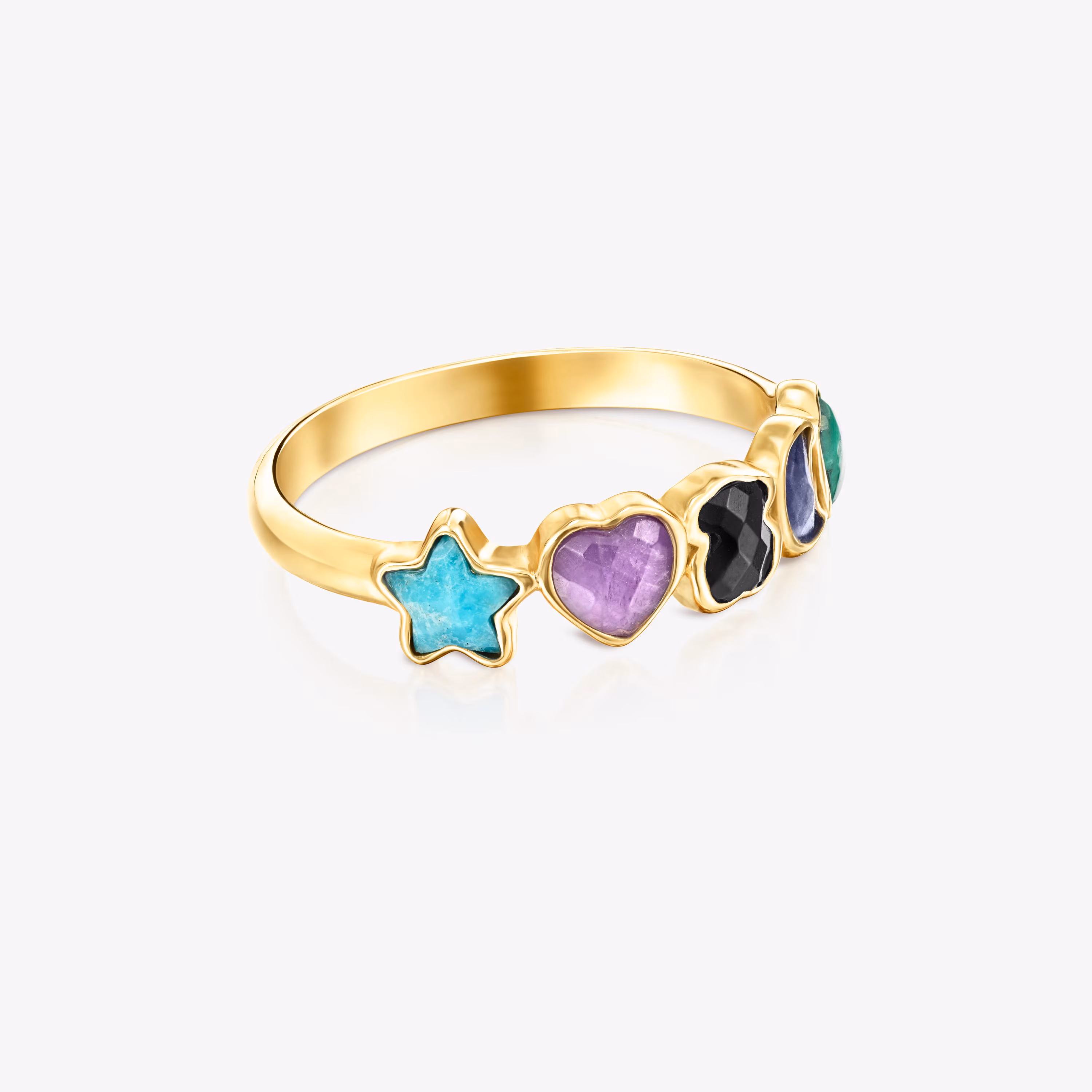 Anillo de plata vermeil con gemas multicolor Glory