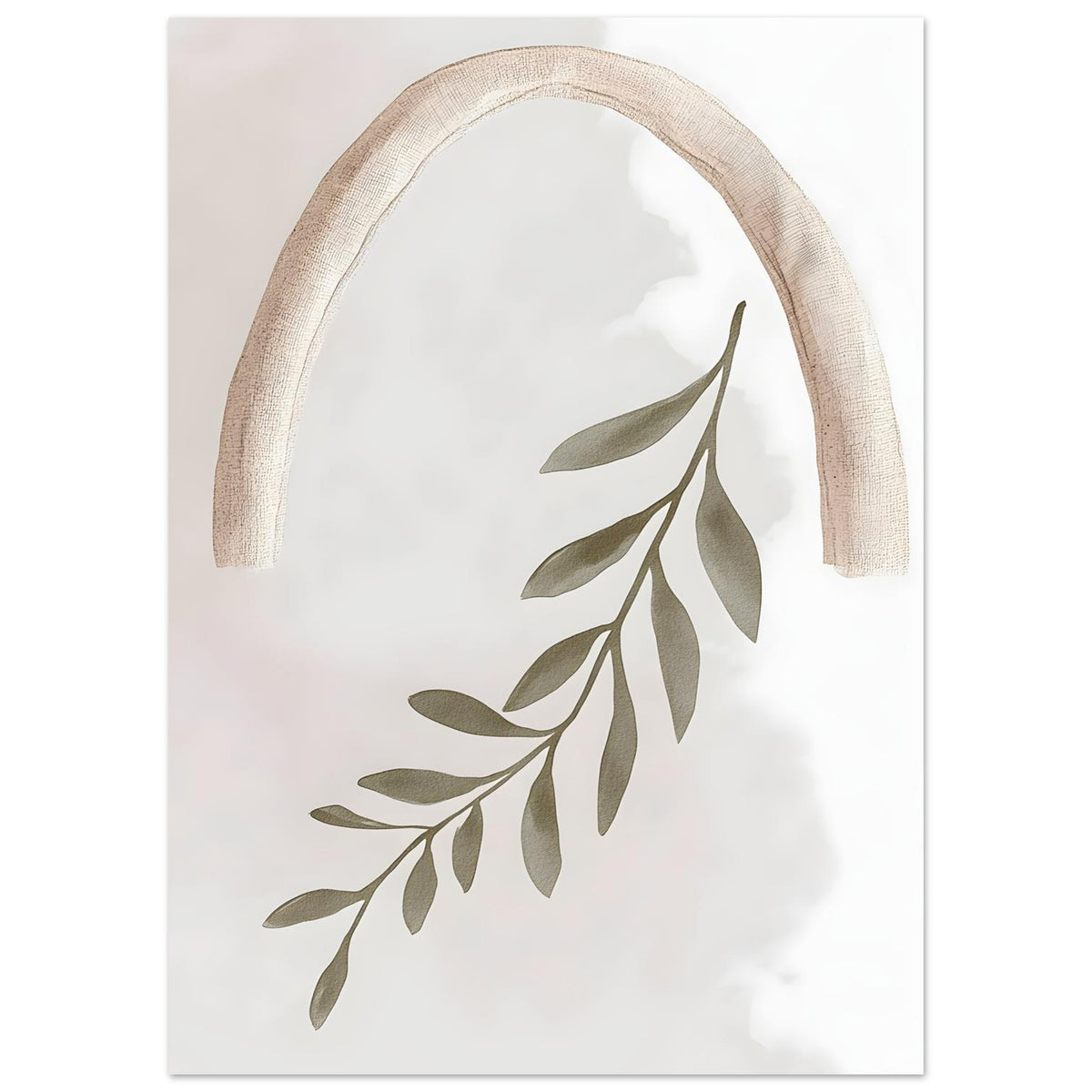 Artfulprints Poster Boho – Olive reach  - 50x70 cm - Groen