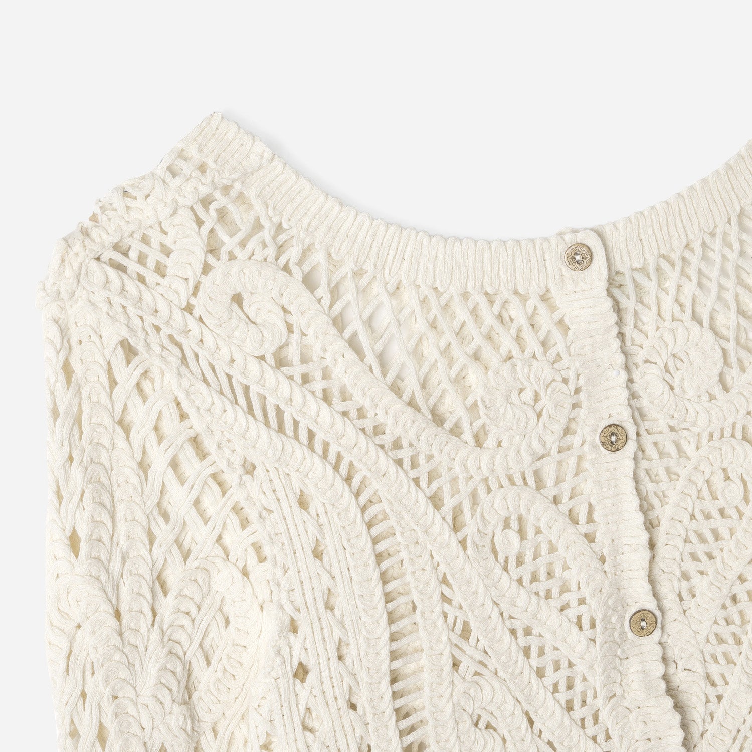 Cardigan beige effet crochet