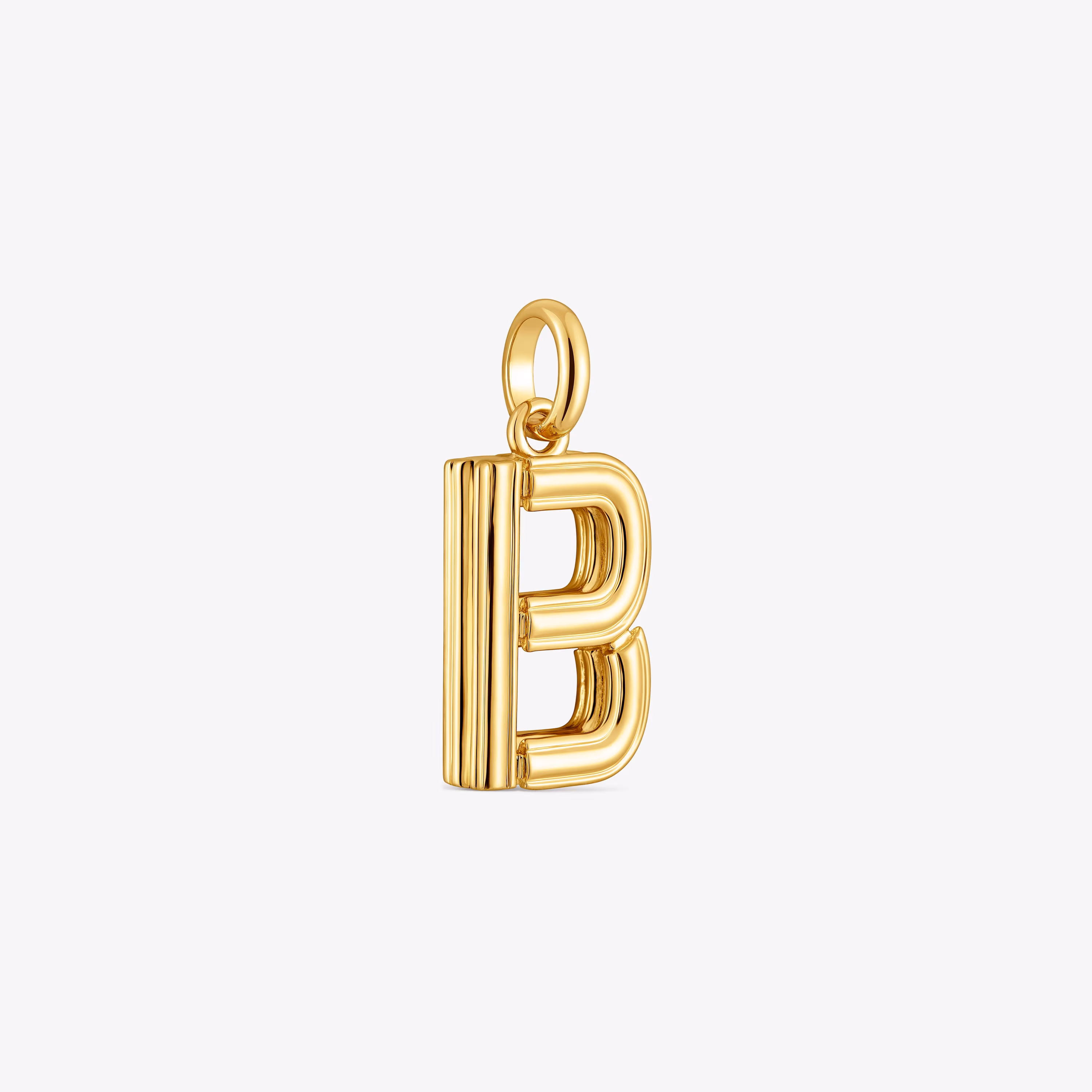 Colgante mediano letra B con baño de oro 18 kt sobre plata Alphabet