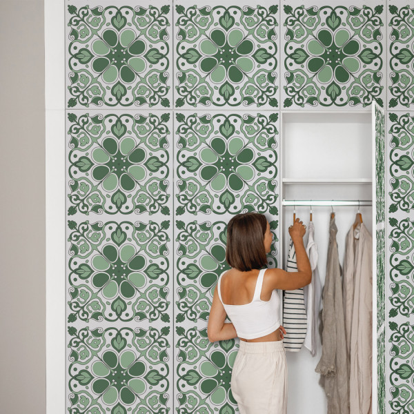 Okleina meblowa Zielone ornamenty 50x100 Folia samoprzylepna Kuchnia