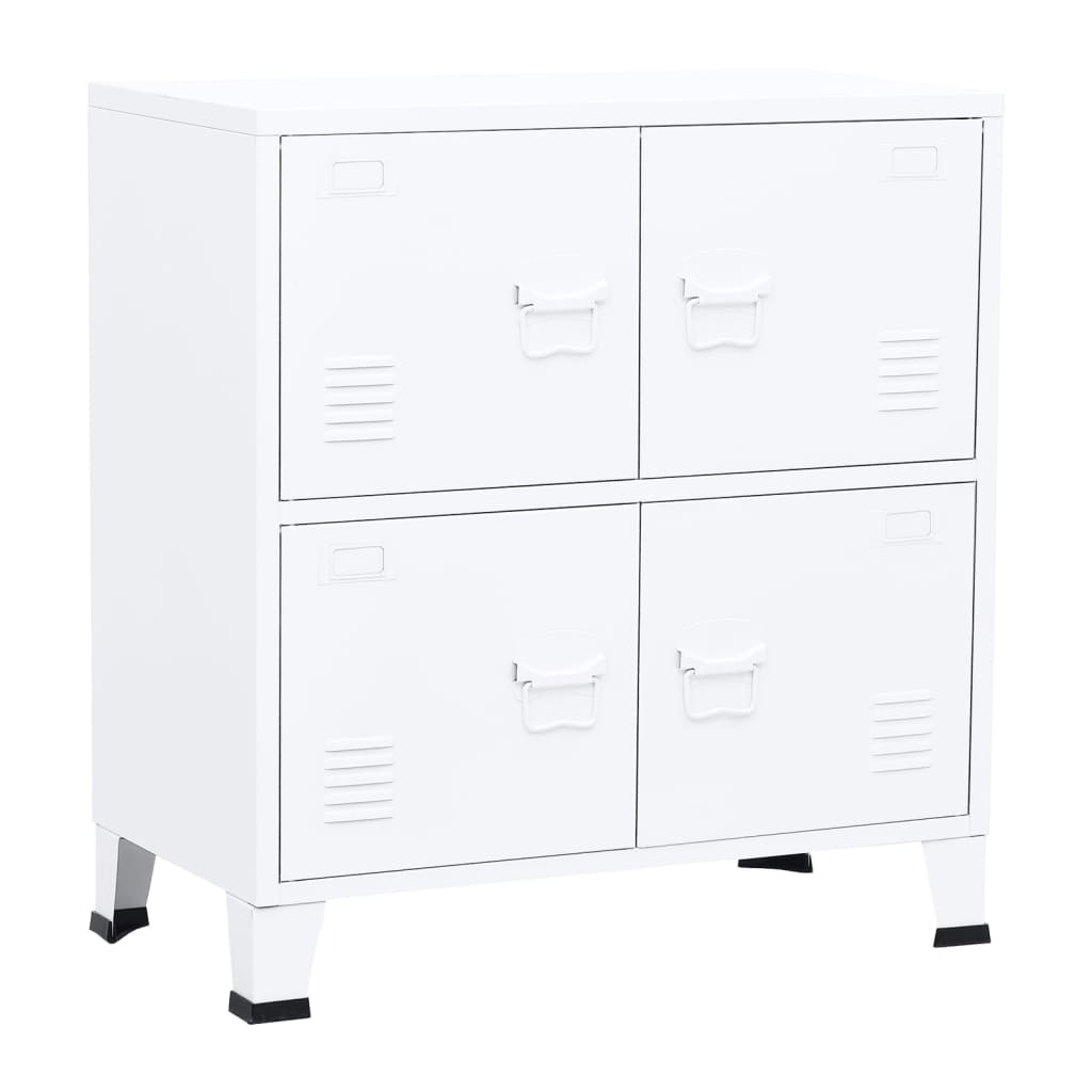 VidaXL Szafka na dokumenty Biały 75 x 40 x 80 cm Stal