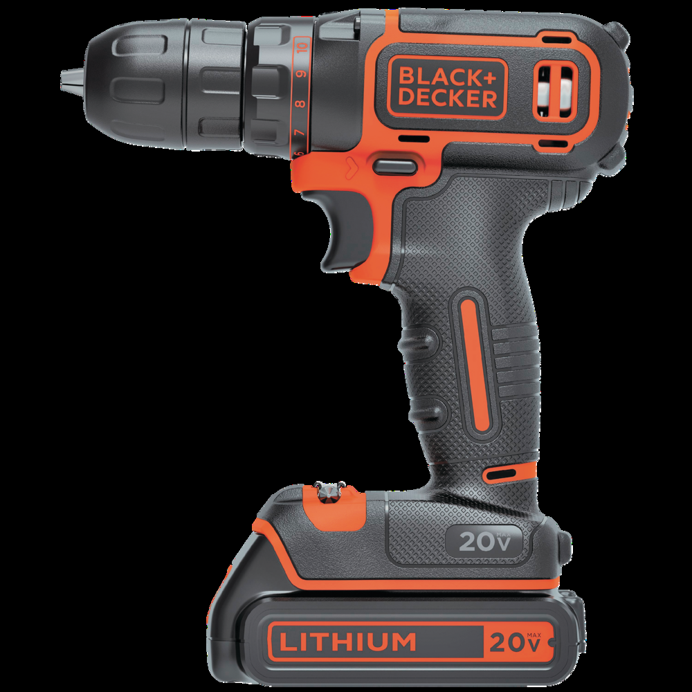 Black + Decker BDCDD120C-2 20V Max Cordless Drill/Driver Kit with Battery & Charger, 3/8-in