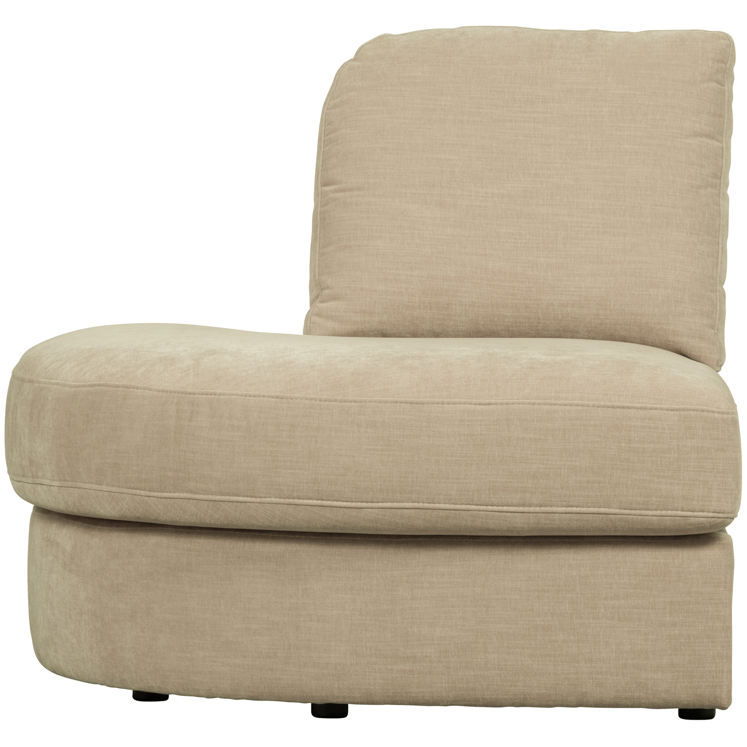 vtwonen 1-zits bank element ronde hoek links Family - Polyester - Zand - 85x93x98