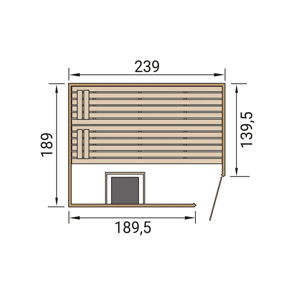 Massivholzsauna »VALIDA ECK 3«, Personen, inkl. 9 kW Ofen mit externer Steuerung