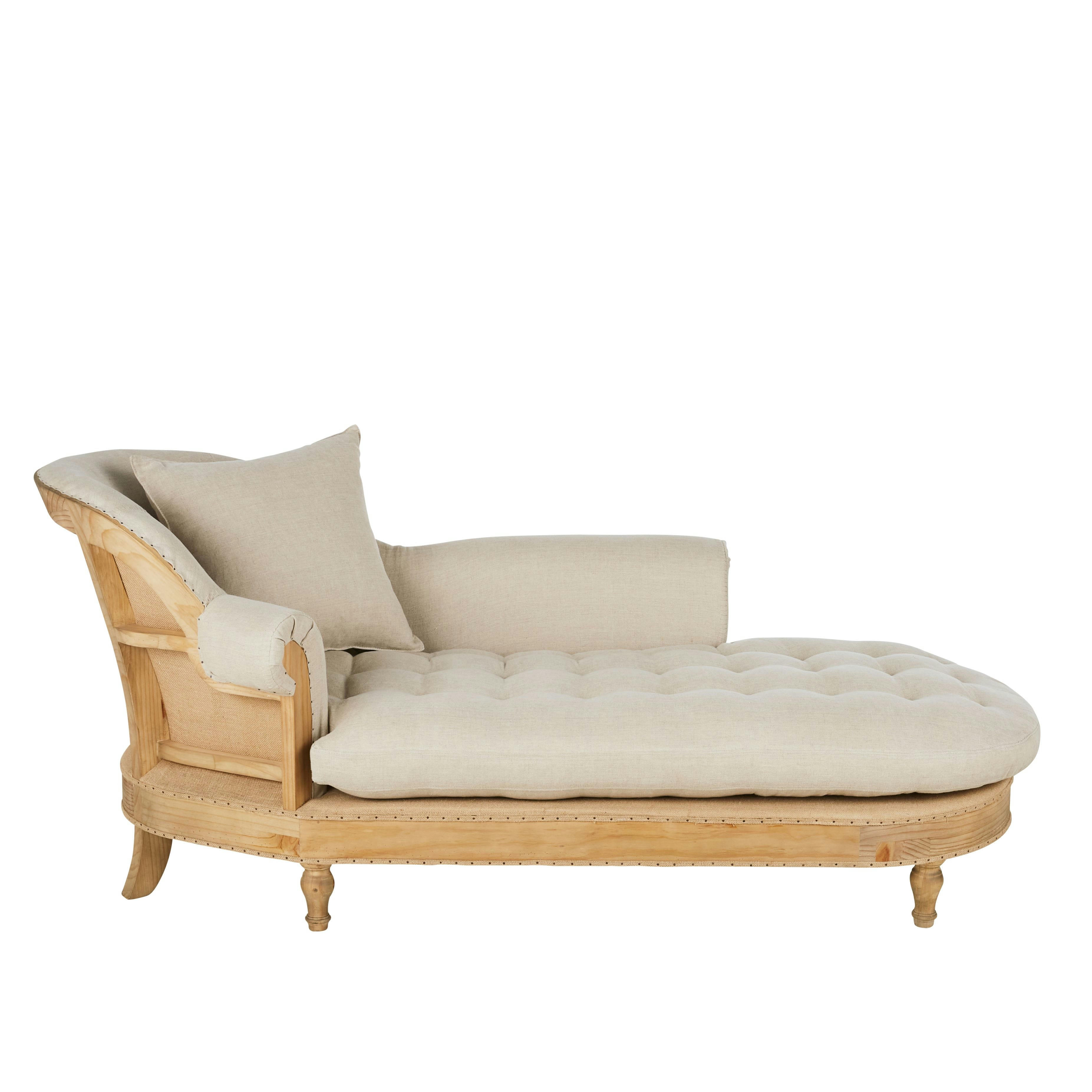 Cyprien - Méridienne en lin, jute et pin recyclé