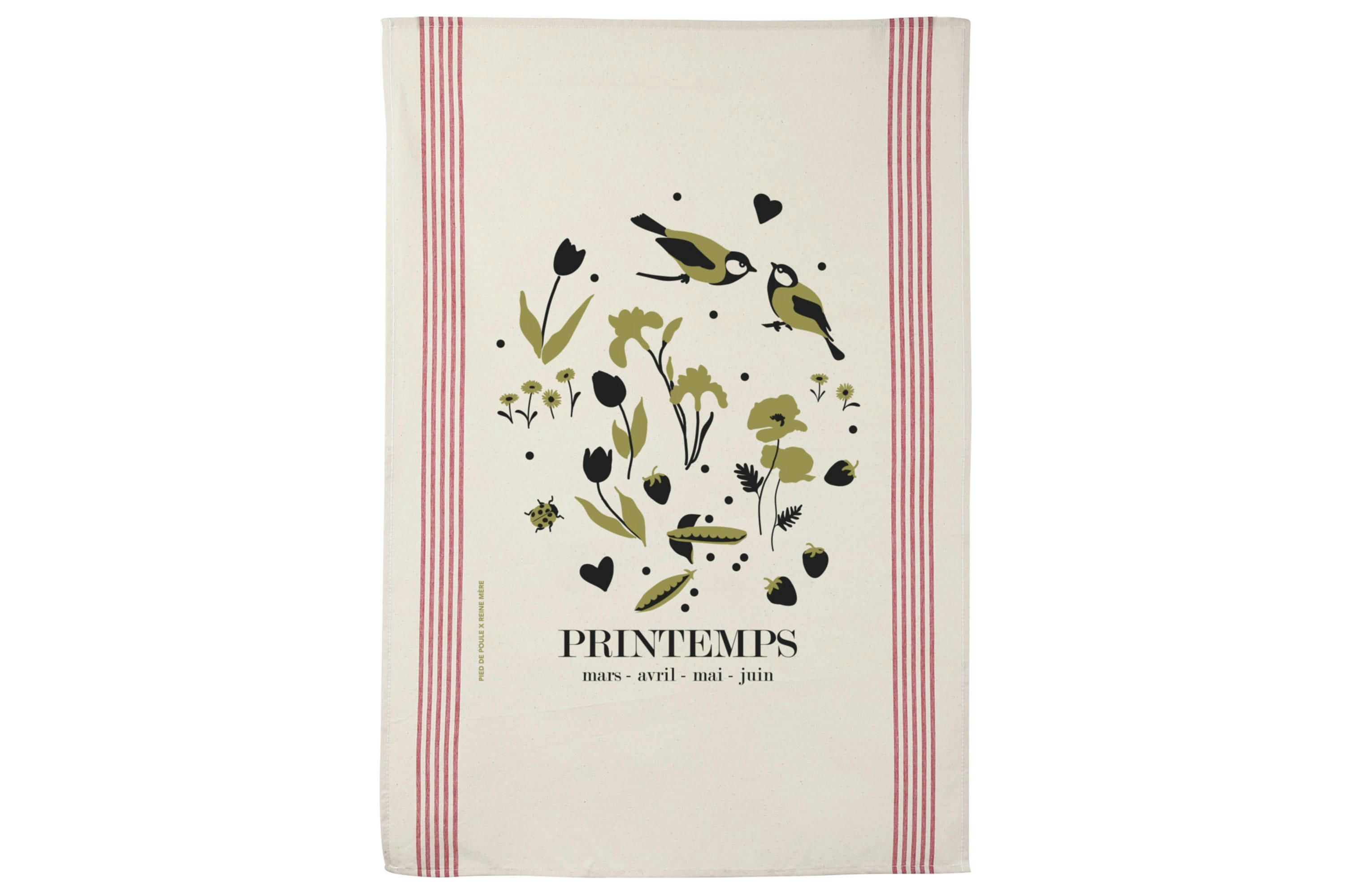 - Torchon en coton naturel printemps