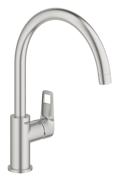 Mitigeur de cuisine Grohe Quickfix Cumbria inox brossé