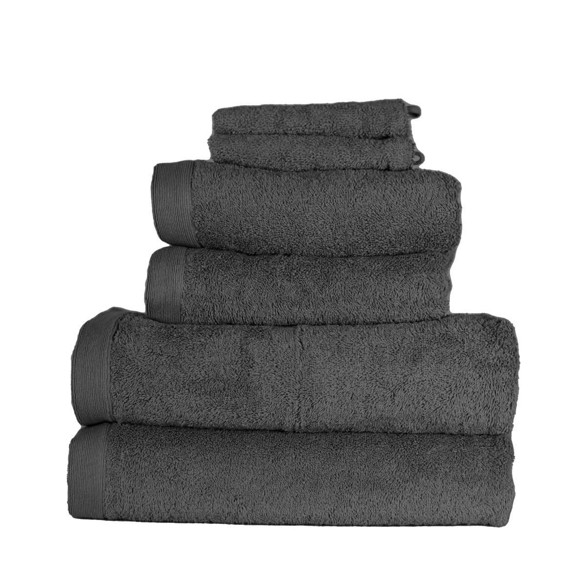 STUDIO - Ensemble de bain 6 pièces en coton Carbone