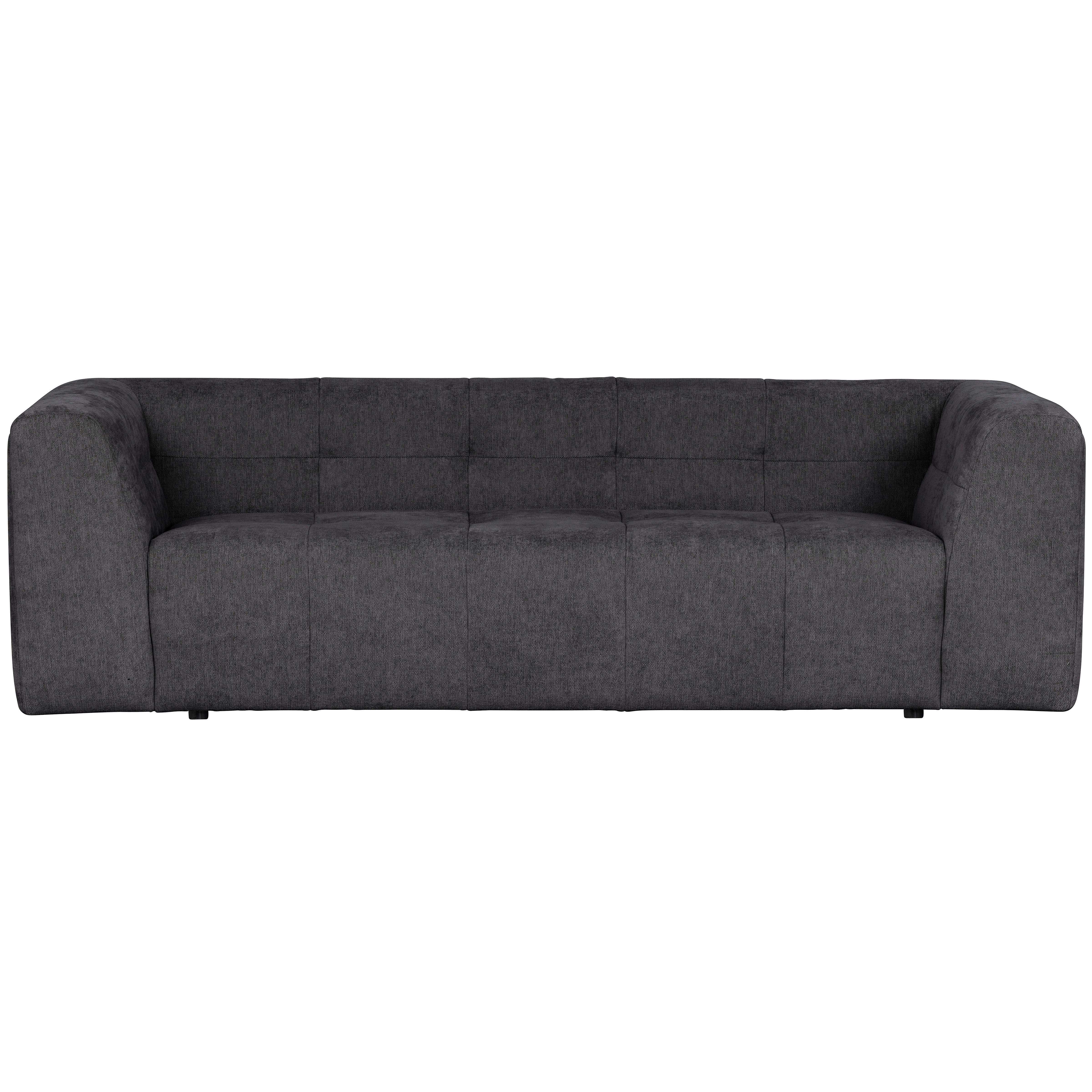 GRID - Canapé 3 places en tissu chenille gris foncé