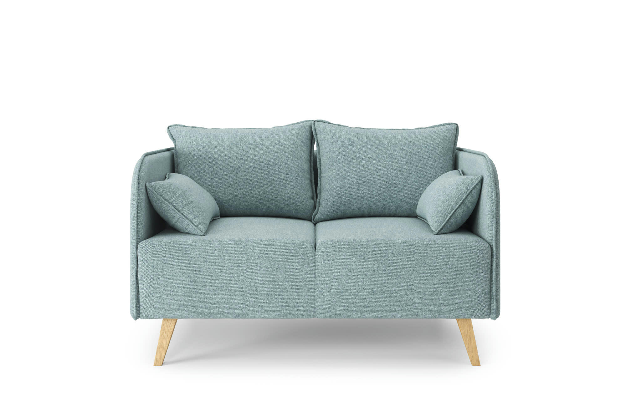 SARAH - Canapé droit en tissu 2 places bleu clair