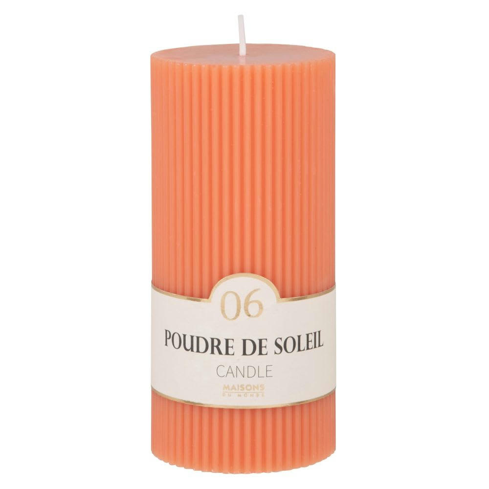 COLORAMA - Bougie striée parfumée terracotta H15, 500g