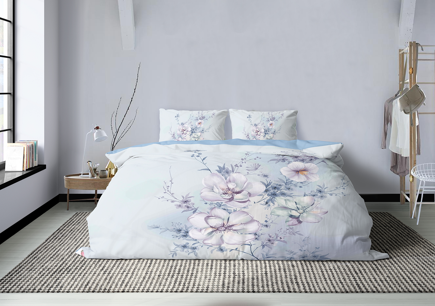 Eleganzzz Dekbedovertrek Micropercal Spring Dreams - blue