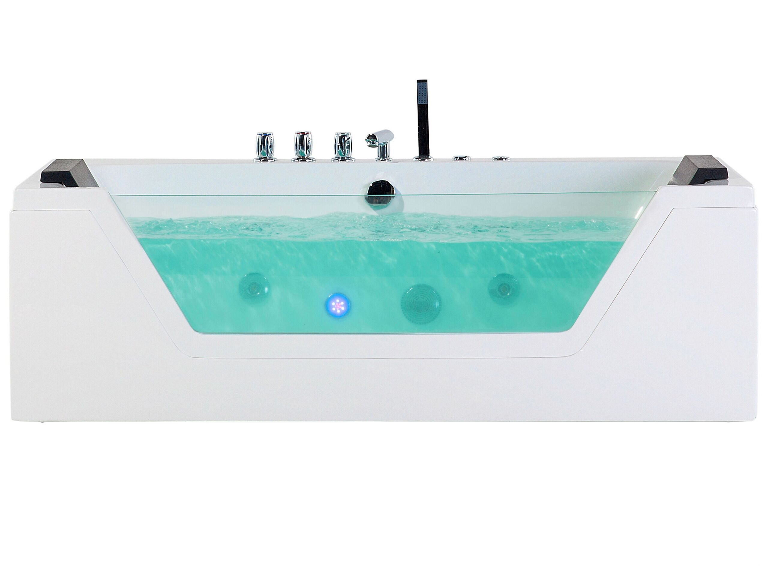 Wanna LED z hydromasażem 174x79 cm akryl biała